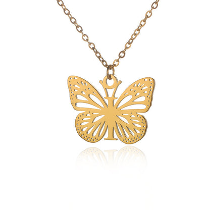 Initial Butterfly Necklace – Personalized Wings