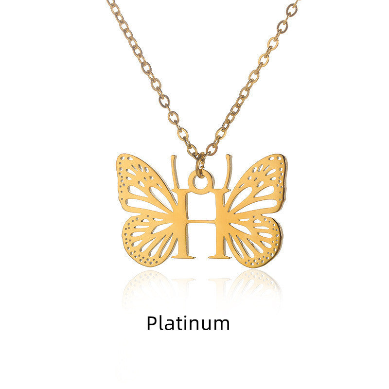 Initial Butterfly Necklace – Personalized Wings