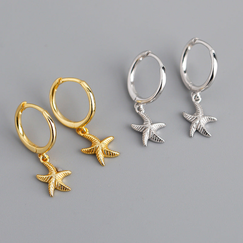 Starfish Charm Hoop Earrings