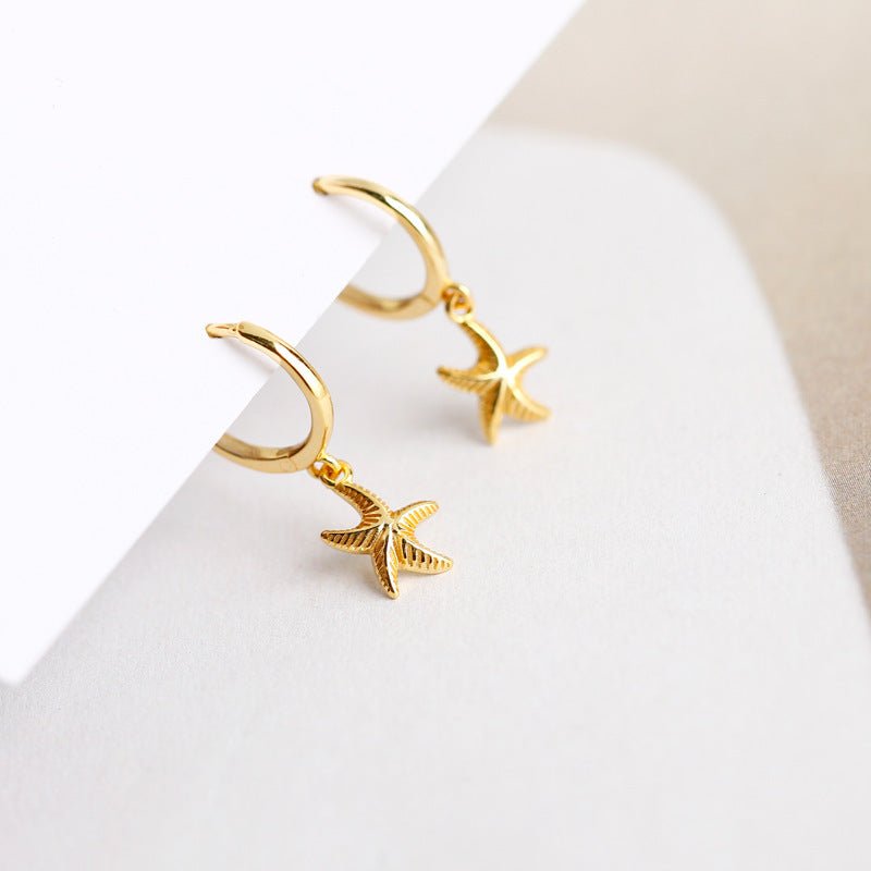 Starfish Charm Hoop Earrings