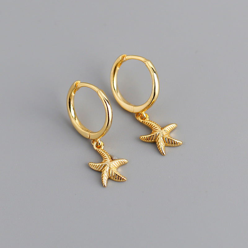 Starfish Charm Hoop Earrings
