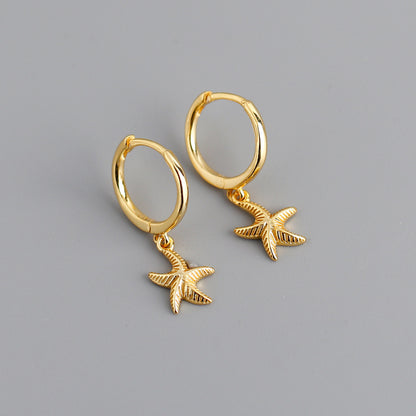 Starfish Charm Hoop Earrings