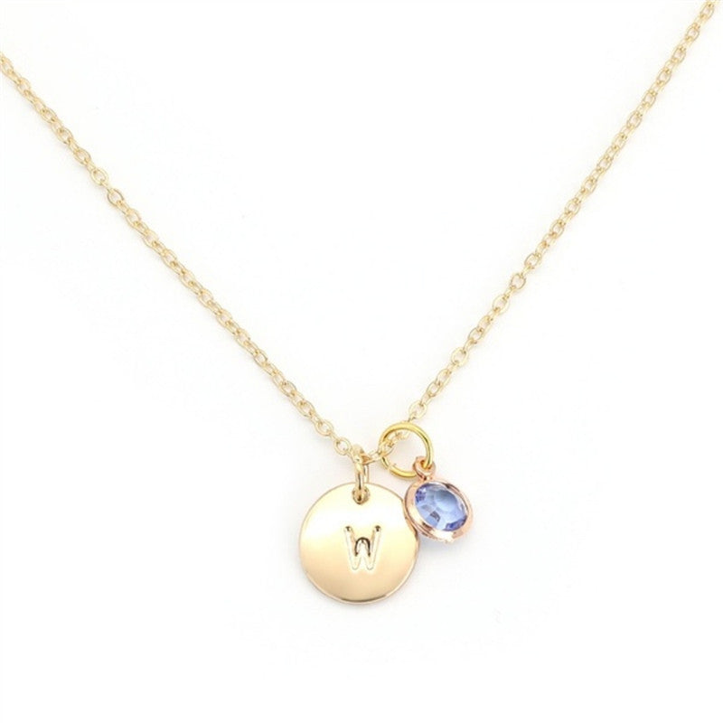 Personalized Birthstone & Initial Charm Necklace