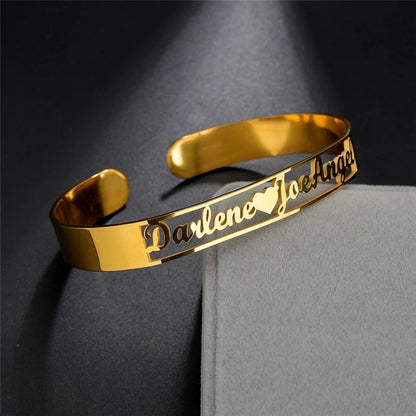 Custom Name Cutout Cuff Bracelet