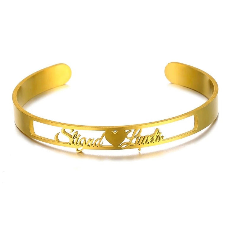 Custom Name Cutout Cuff Bracelet
