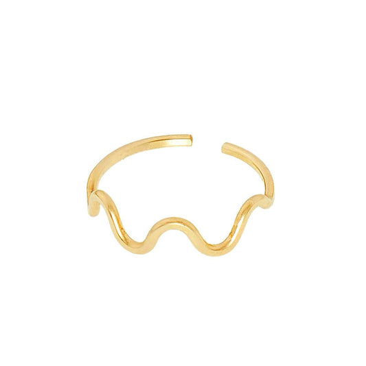 Minimalist Wave Adjustable Ring