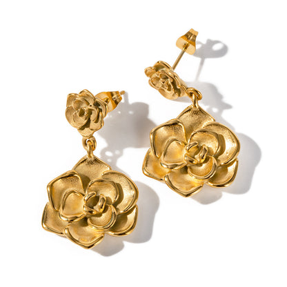 Bold Bloom Rose Drop Earrings