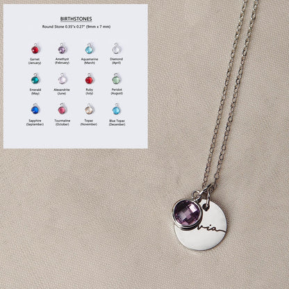 Personalized Name & Birthstone Necklace