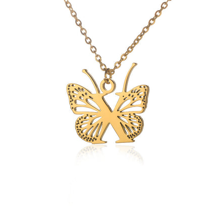 Initial Butterfly Necklace – Personalized Wings