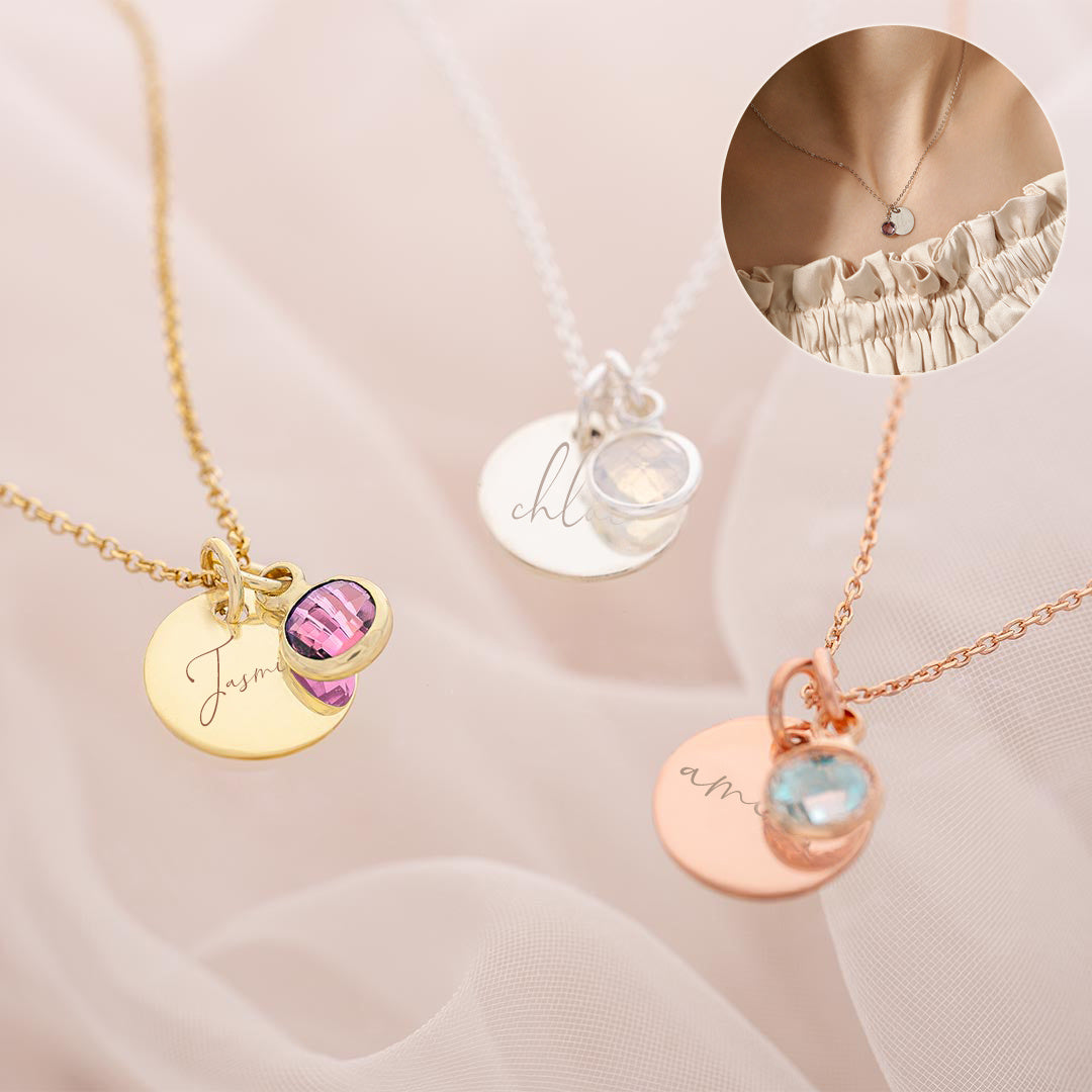 Personalized Name & Birthstone Necklace