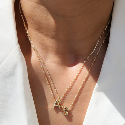 Minimalist Gold Initial Necklace – A-Z Letters