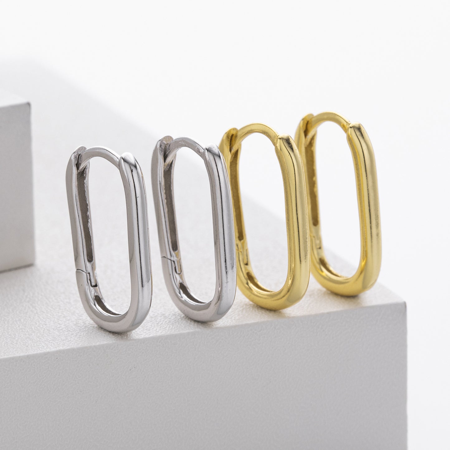 Minimalist Oval Huggie Earrings