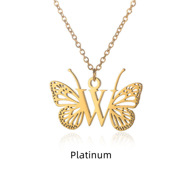 Initial Butterfly Necklace – Personalized Wings