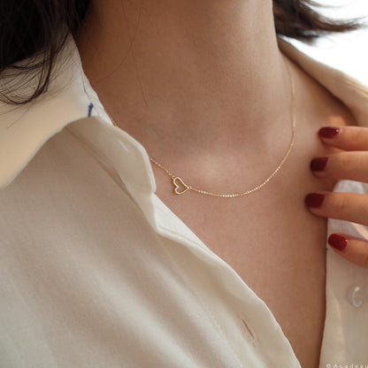 Dainty Asymmetrical Clavicle Heart Necklace