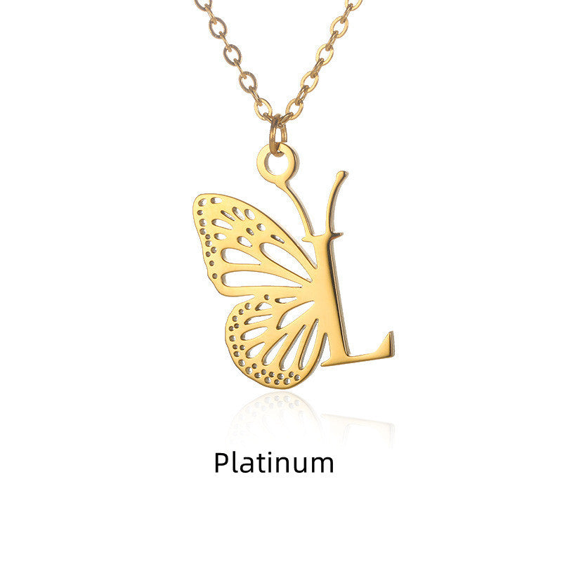 Initial Butterfly Necklace – Personalized Wings