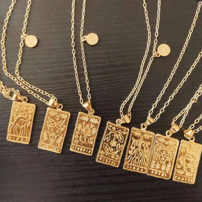 Zodiac Sign Pendant Necklace – 12 Constellations in Gold