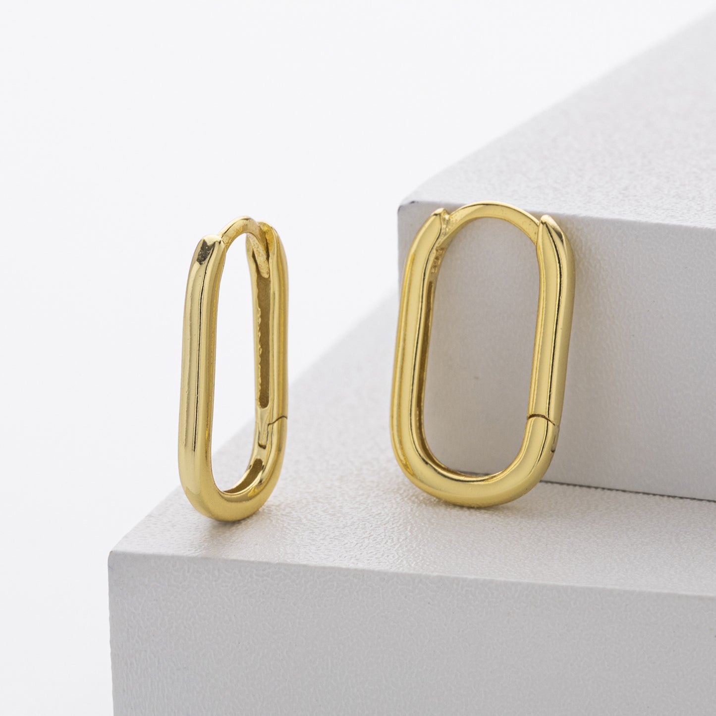 Minimalist Oval Huggie Earrings
