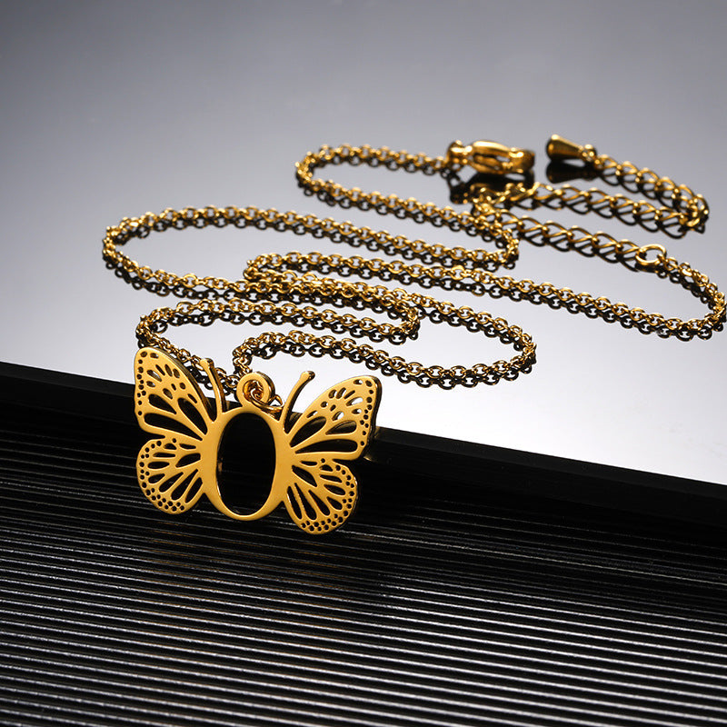 Initial Butterfly Necklace – Personalized Wings