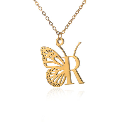 Initial Butterfly Necklace – Personalized Wings
