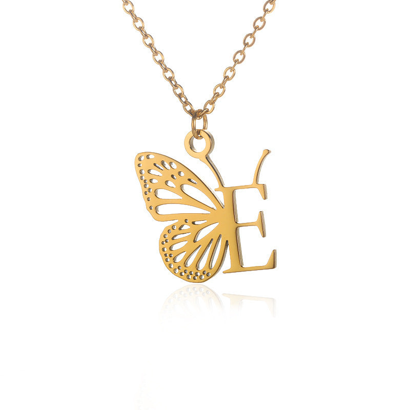 Initial Butterfly Necklace – Personalized Wings