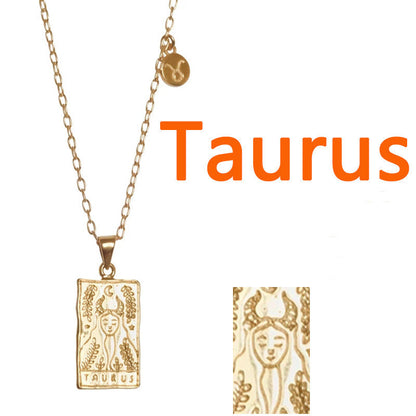 Zodiac Sign Pendant Necklace – 12 Constellations in Gold