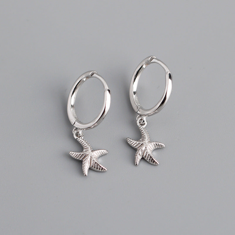 Starfish Charm Hoop Earrings