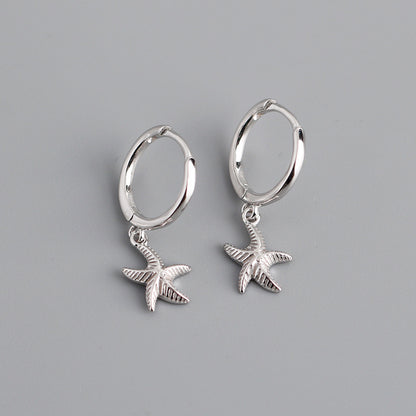 Starfish Charm Hoop Earrings