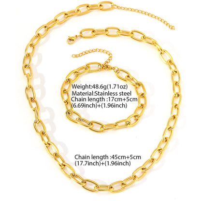 Bold Link Chain Necklace & Bracelet Set