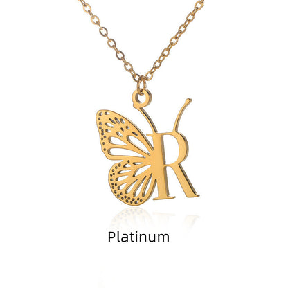 Initial Butterfly Necklace – Personalized Wings