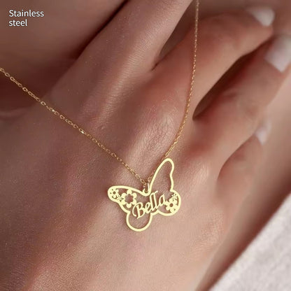 Personalized Butterfly Name Necklace