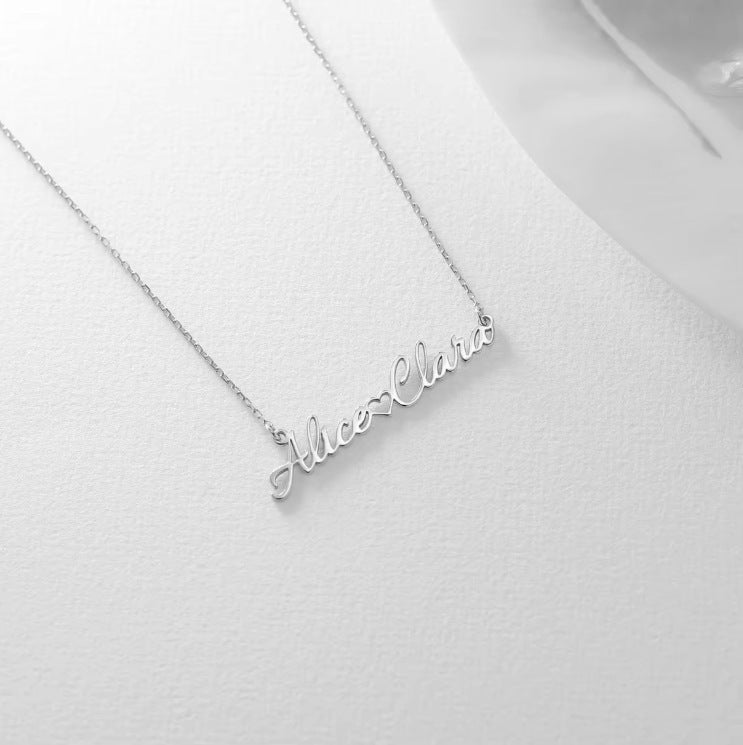 Double Name Heart Necklace – Two Souls, One Chain