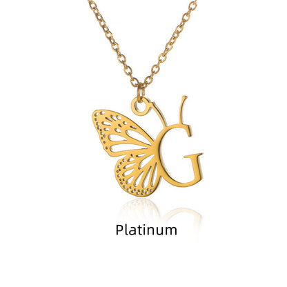 Initial Butterfly Necklace – Personalized Wings