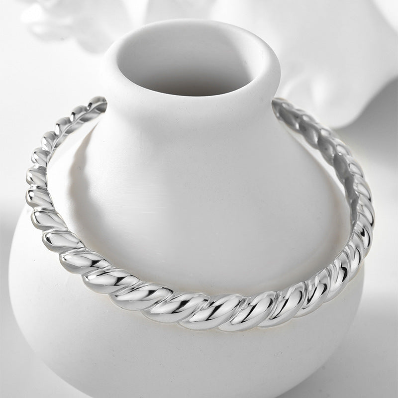 Twisted Elegance Cuff Bracelet – Gold or Silver