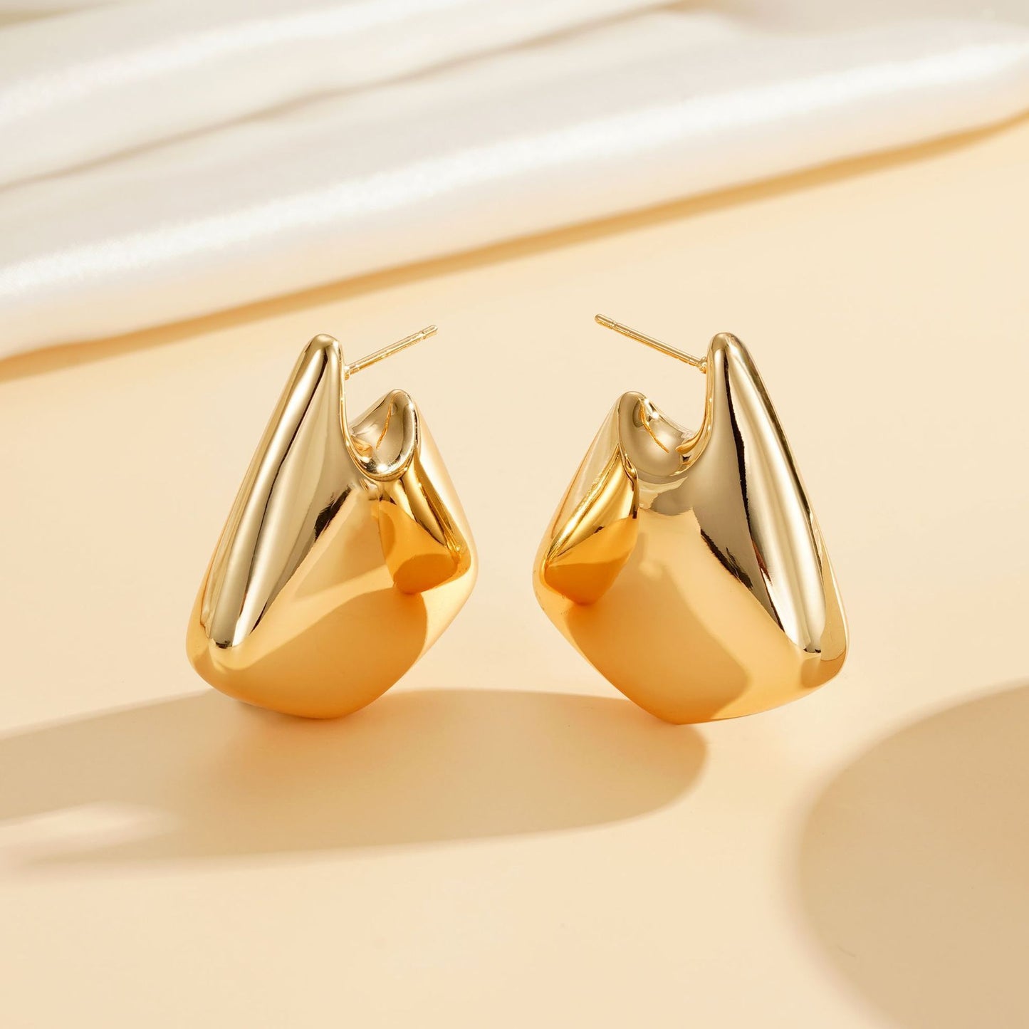 Modern Sculpted Hoop Earrings