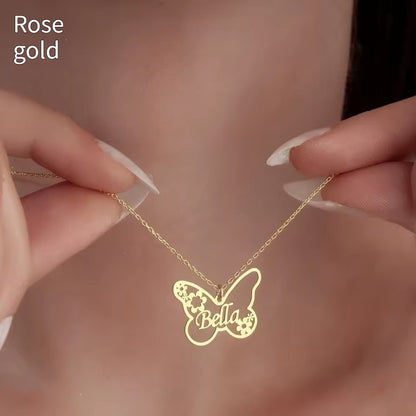 Personalized Butterfly Name Necklace
