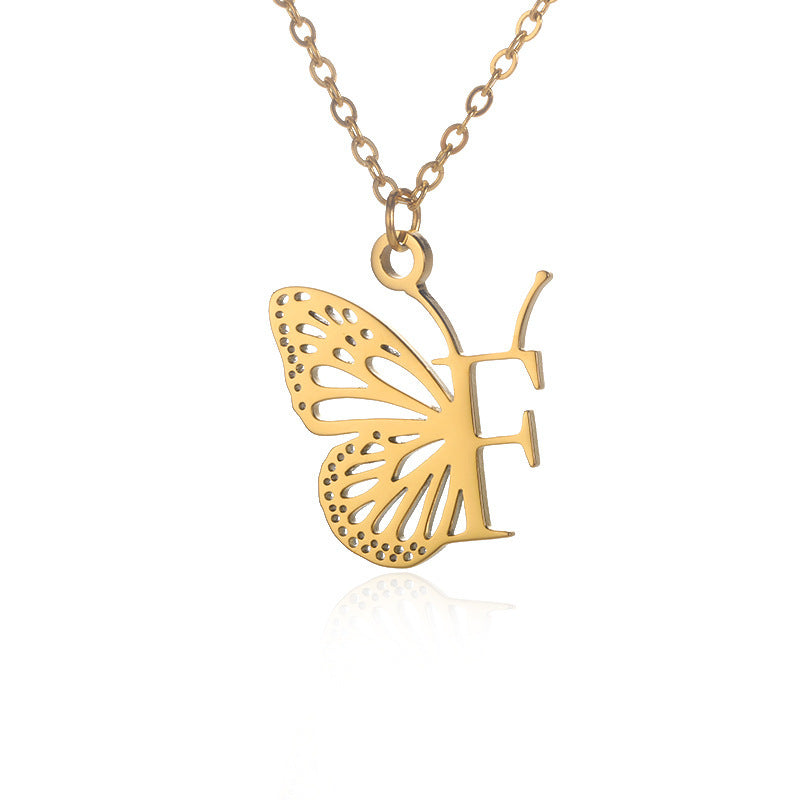 Initial Butterfly Necklace – Personalized Wings