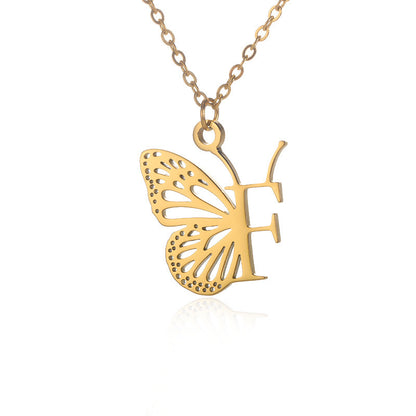Initial Butterfly Necklace – Personalized Wings