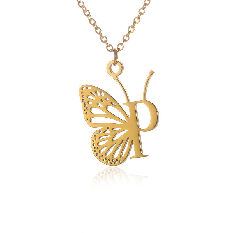 Initial Butterfly Necklace – Personalized Wings
