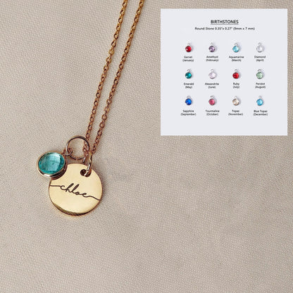 Personalized Name & Birthstone Necklace