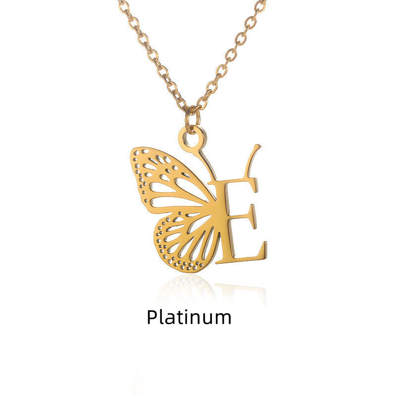 Initial Butterfly Necklace – Personalized Wings