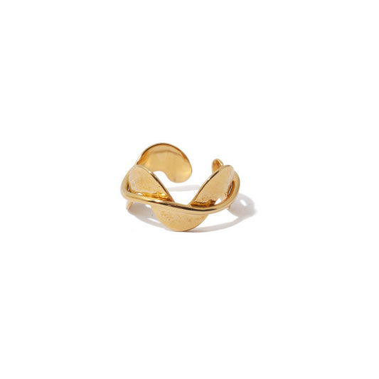 Golden Wave Minimalist Adjustable Ring