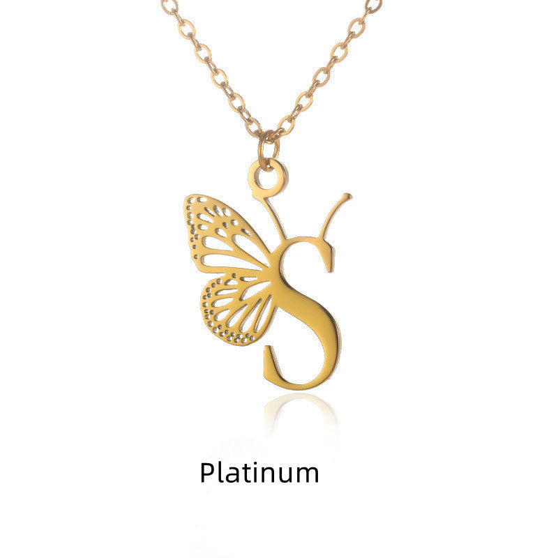Initial Butterfly Necklace – Personalized Wings