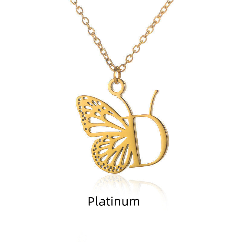 Initial Butterfly Necklace – Personalized Wings