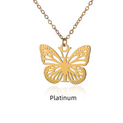Initial Butterfly Necklace – Personalized Wings