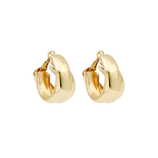 Bold Sculpted Twist Hoop Earrings – Gold
