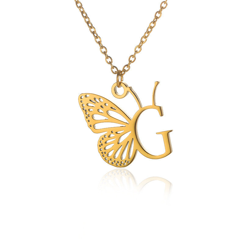Initial Butterfly Necklace – Personalized Wings
