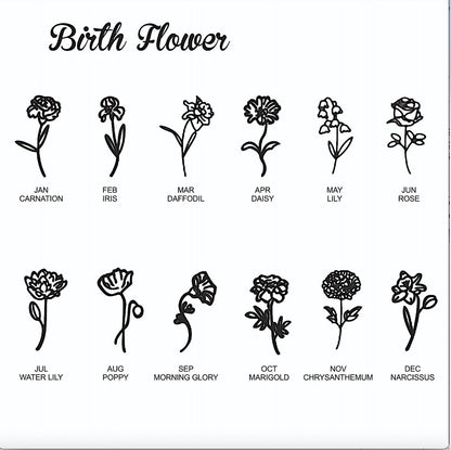 Personalized Birth Flower Name Bracelet
