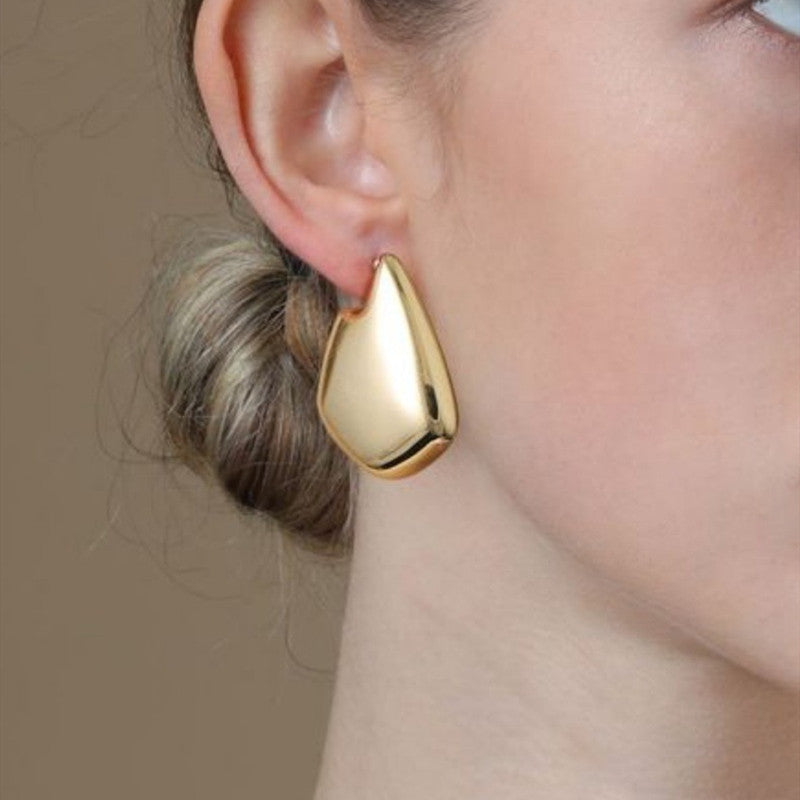 Modern Sculpted Hoop Earrings