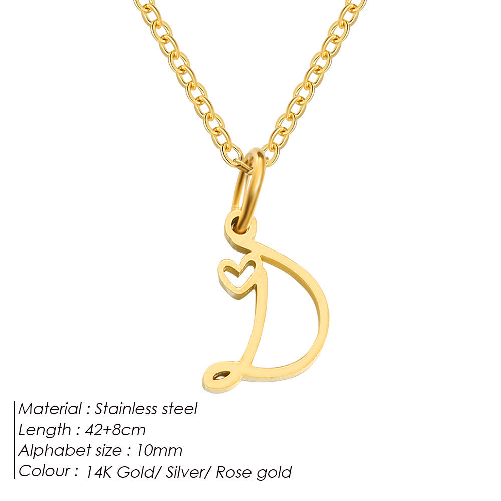 Personalized Initial Heart Necklace – Gold or Silver