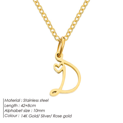 Personalized Initial Heart Necklace – Gold or Silver